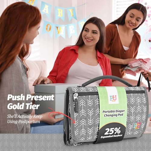 Portable Diaper Changing Pad (Grey Arrows)