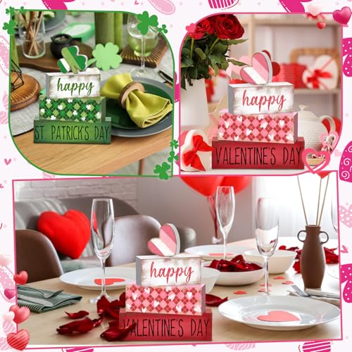 Tray Block Signs Set (Valentine's Day and St. Patrick's Day)