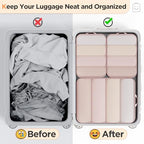 6/9/11 Set Compression Packing Cubes for Travel Essentials,Compressible Expandable Large Luggage Suitcase Organizer Bags for Clothing,Space Saver Bags with Over 1000 pcs of Mesh Holes(Beige) (Beige / 6 set)