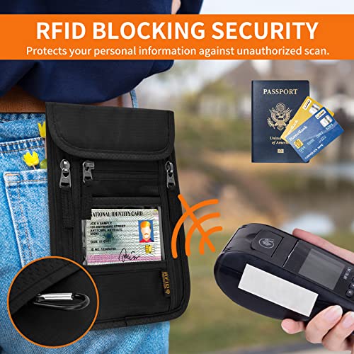 Neck Wallet for Travel (Orange)