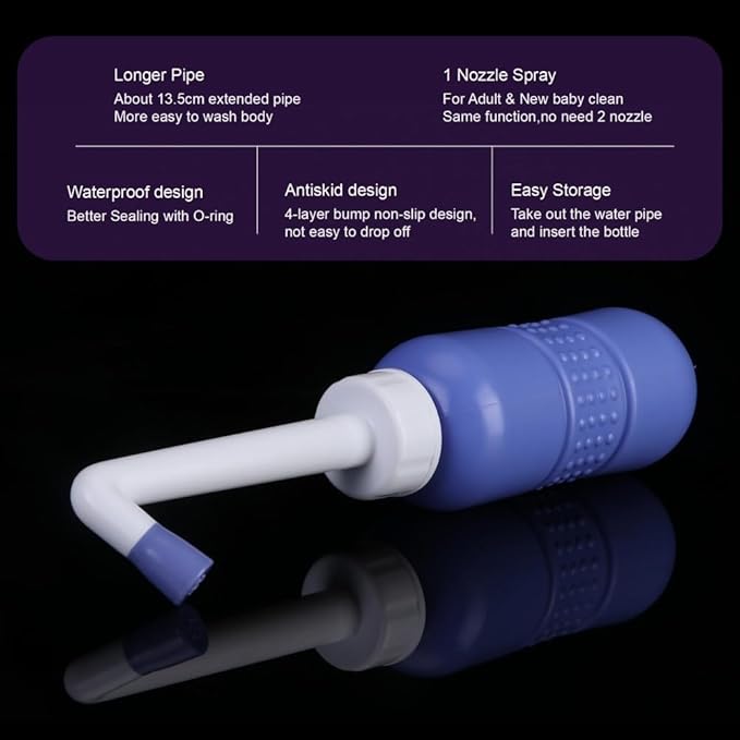 2PCS-Pack Portable Bidet 450ml Travel Bidets + Blue Backpacking Bidet, Peri - Image 7