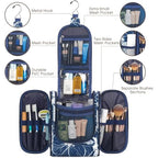 Hanging Travel Toiletry Bag for Women (B-Blue Lotus / Medium)