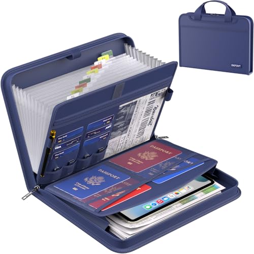 Accordion File Organizer (Blue / 14.2" x 10.4" x 2")