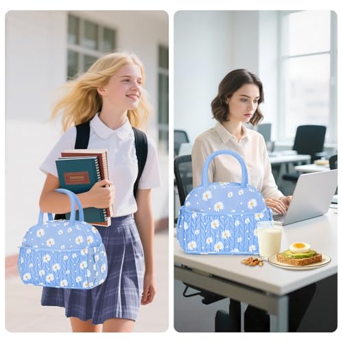 Lunch Box for Women (B-Blue Daisy / Medium - 10L)