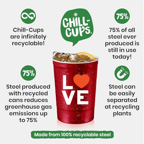 16 oz. Reusable Party Cups (Love Red / 12 Count)