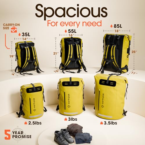 Waterproof Dry Bag Backpack 55L (55L / Yellow)