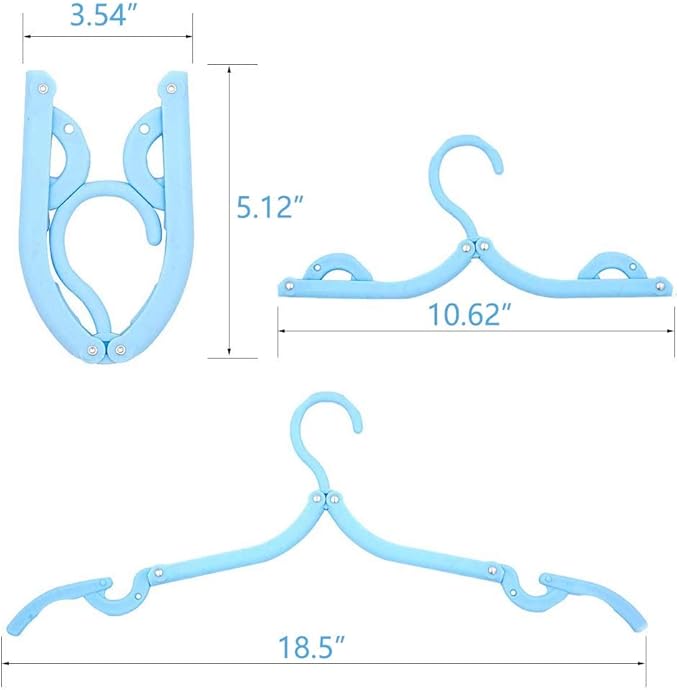 20 Pcs Travel Hangers with 12 Pcs Clips Cruise Ship Essentials Portable Folding - Image 6