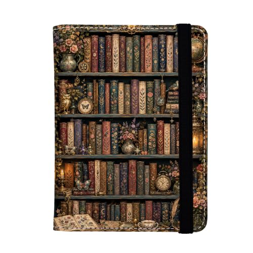 Bookshelf Passport Holders Leather Passport Wallet for Travel Essentials (Bookshelf / One Size)