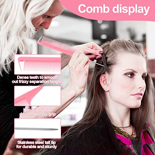3Pcs Slick Back Hair Brush (Pink)