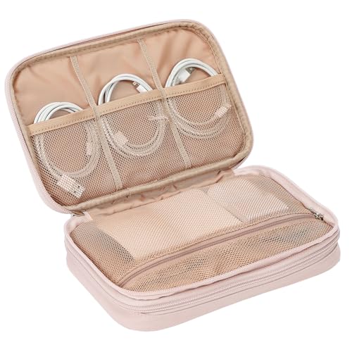Electronics Travel Organizer Cord Case (Large / Pink)
