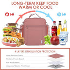 NOL Nylon Waterproof Kids Lunch Bag (Dark pink / Vertical (7 Liters))