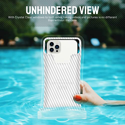 Waterproof Phone Pouch [Floating Airbag Design] Universal IPX8 Cellphone Case Dry Bag with Lanyard for iPhone 16 15 14 13 Pro Max Galaxy S24 S23 Phones Up to 6.9'' for Beach Vacation (White)