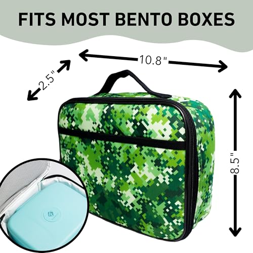 Lunch Box for Boys (Green Pixel)
