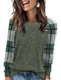 Womens Tops St Patricks Day Shirt Women Winter Clothing Fall Tunics Long Sleeve Sweaters for Women Fall Clothes Comfiest Airport Outfits Business Casual Travel Cozy Fall Fashion Plus Size Maternity (Small / 08-green Plaid)