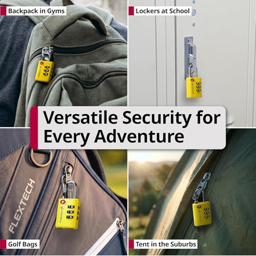 TSA Approved Luggage Locks (3 Digit Yellow 2 Pack)