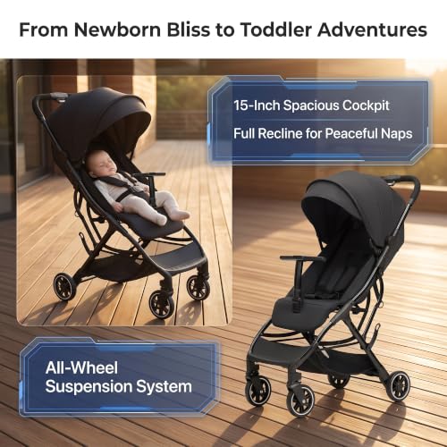 Portable Stroller with Automatic Fold (BLACK-X3)