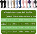 Plus Size Compression Socks for Women&Men Viscose for Bamboo Wide Calf 15 (XX-Large / 3 Pair-navy Blue)