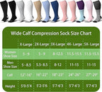 Plus Size Compression Socks for Women&Men Viscose for Bamboo Wide Calf 15 (5X-Large / 3 Pair-navy Blue)