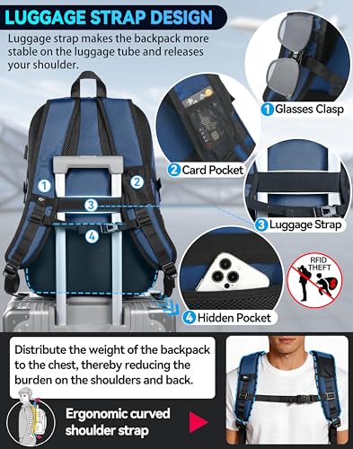 Travel Backpack (18.4 Inch / Blue)