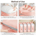 2 Pack Compression Storage Bags (110L-2 Pack / Pink)