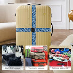 Luggage Straps for Suitcases (Blue Pattern)