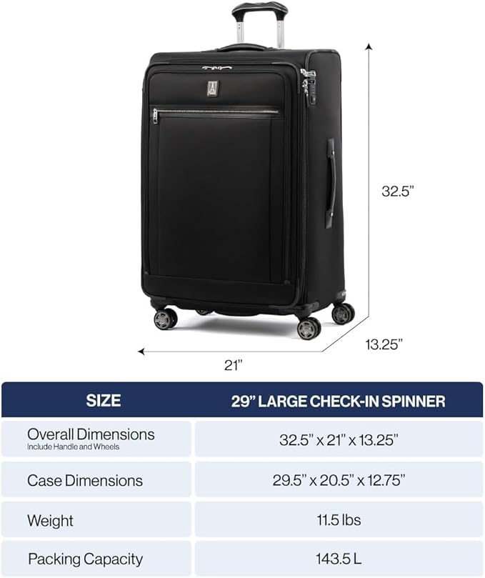 Travelpro Platinum Elite Softside Expandable Checked Luggage, 8 Wheel Spinner - Image 6