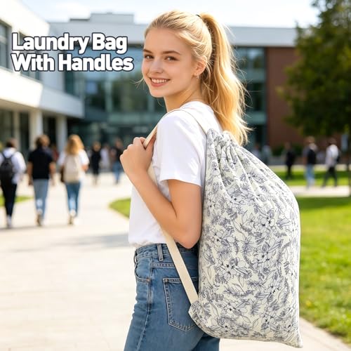 Laundry Bag Backpack for Dorm & Travel (Vegetable Print)