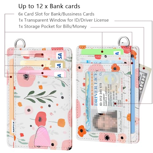 Slim Minimalist Wallet RFID Credit Card Holder for Men (small / Floral)