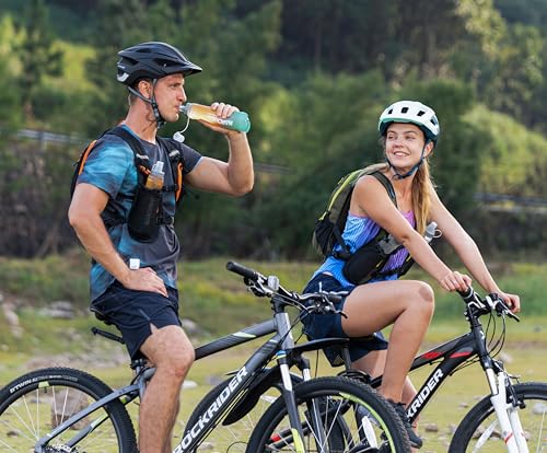 Soft Flask Collapsible Water Bottle with Wide Mouth (Orange Green / 500 ml/17 oz)