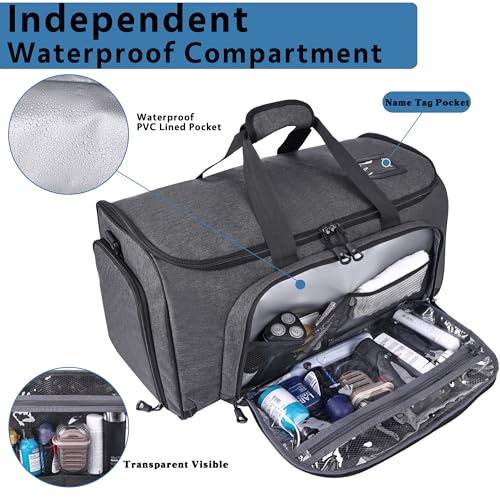 2 in 1 Garment Duffle Bags for Travel Mens Carry (Waterproof Compartment)