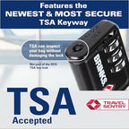 TSA Accepted Luggage Lock with 1.5" Long Cable Shackle (1.5" Shackle / Black)