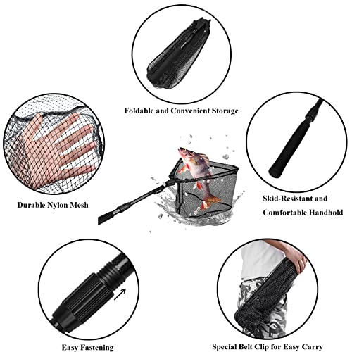 Fishing Net Fish Floating Landing Net with Handle (16/40cm Hoop Size (Telescopic Pole) / 1.0m (Extendable))