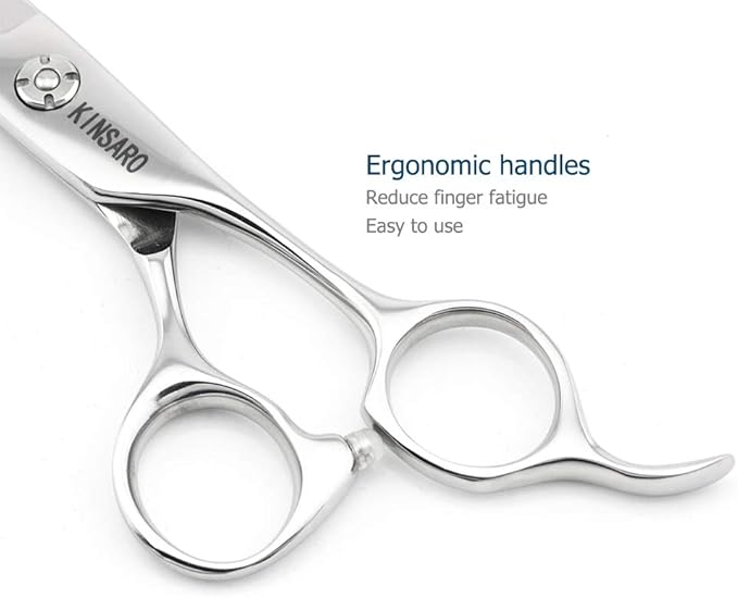 Barber Scissors 7" Professional Sliding Hair Scissors Willow Shape Sliding Hair Shears Professional Haircut Razor Edge 440c Barber Shears KINSARO for Hairdresser Barbershop or Home Use