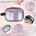 Personalized Clear Makeup Bag with Name (Lavender Purple)