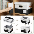 Storage Bins with Lids [3 (Black & White / S(3-Pack))