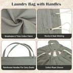 Cotton Canvas Laundry Bag 30"Wx 35"H with Handles Drawstring (Cotton Gray L+ / L+ 30"Wx 35"H┃1 Pack)