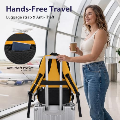 Yellow Backpack for Women (Yellow / 17 Inch)
