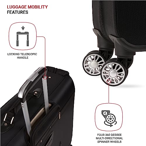 7895 Premium Garment Bag with Spinner Wheels (24 inch Spinner / Black)