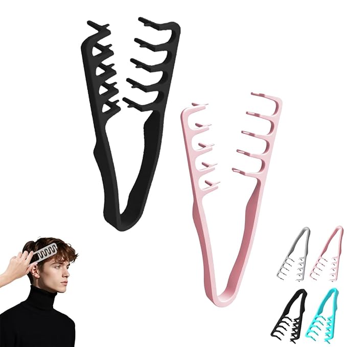 2026 Upgrade Texture Comb — Men's Fluffy Texture Hair Styling Appliances, Volume And Grooming Accessory For Women, Maximum Lift Hair Roots Volume Tool (Black + Pink)