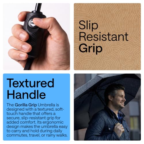 Compact Travel Size Umbrella for Rain (Sky Blue Clouds + Black)