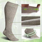 Plus Size Compression Socks for Women&Men Viscose for Bamboo Wide Calf 15 (3 Pairs-cream/Beige/Brown / X-Large)