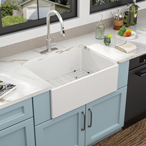 28"x20" White Farmhouse Sink (28"x20"x10" / White)