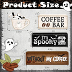 Ghost Halloween Tiered Tray Decor Set (Ghost Coffee Cup)