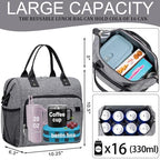 Insulated Lunch Bag Soft Cooler Bag for Beach Travel Picnic (Large / A6: Dark Grey)