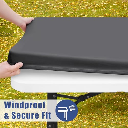 2 Pack Rectangle Spandex Fitted Table Cloth (Dark Grey / 72" x 30" (Rectangular))