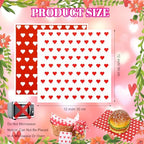 100 Pcs Valentine's Day Wax Paper Sheets for Food Wrapping (Red, White / Classic)