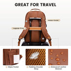 Laptop Backpack Purse for Women (Brown(pu Leather) / 15.6-Inch)