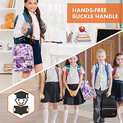 Insulated Lunch Box for Kids and Adults (Purple Flowers)