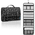 Travel Hanging Toiletry Bag for Women Men (Black Chevron / Large)