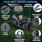 Travel Duffle Bag for Women & Men. Extra Large Foldable Duffel Bags (140L / SnowBlack)